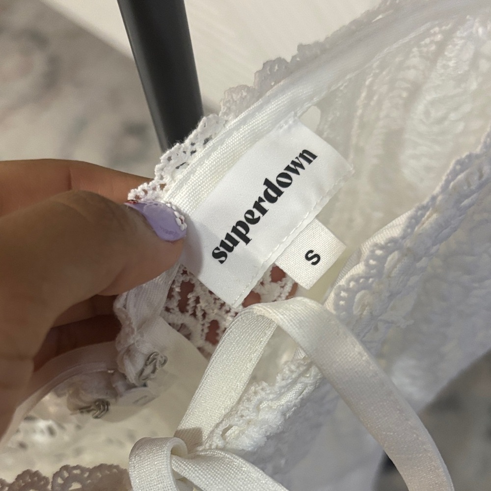 Superdown White Textured Mini Dress - Picture 2 of 6